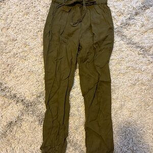 Olive Green Casual Pants